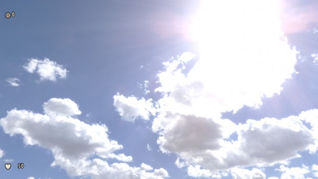 Der Wetterbericht fürs erste Level: strahlende Sonne bei leichter Bewölkung